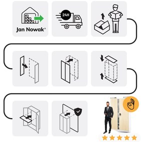 Kancelárska kovová skrinka na dokumenty JAN II, Eco Design: biela/dub sonoma