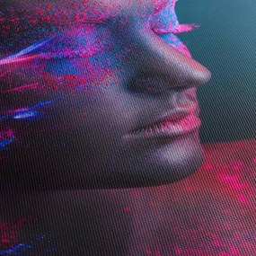 Trblietavý obraz ženy (120x50 cm)