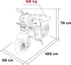 Ramiz Detská motorka SUPERMOTO, ružová