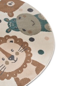 Hanse Home, Detský koberček Adventures 105968 Cream Brown Blue kruh, 100x100 (priemer) kruh, viacfarebná, detská izba
