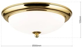 Orion - Stropné svietidlo EMPIRA 2xE27/40W/230V priemer 35,5 cm zlaté