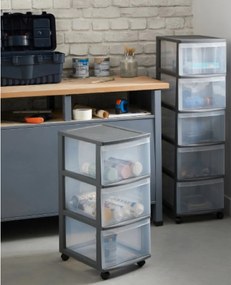 SUNDIS Úložný box s 3 zásuvkami, antracit, OFFICEMIX - MAXI , 3A