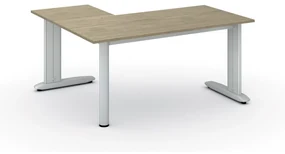 Rohový kancelársky písací stôl PRIMO FLEXIBLE, 1600 x 1400 mm, dub prírodný