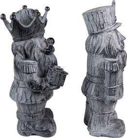 2ks sivá antik dekorácia Luskáčik - 11*8*21 cm