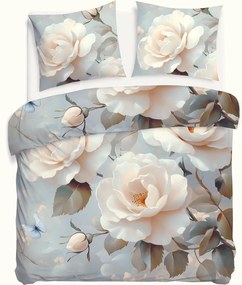 SATÉNOVÉ OBLIEČKY SATYNLOVE PREMIUM 200X220 CM, 2KS 70X80 CM KVETY