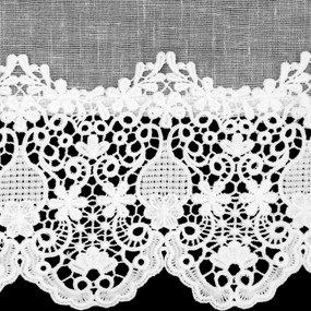 KRÁTKA ZÁCLONA NA PÁSKE KASANDRA 150X70 CM BIELA