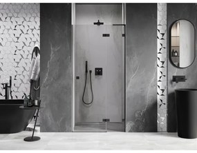 Mexen, Mexen Lunar L Otočné pravé sprchové dvere 100 cm, transparentné, čierne - 834L-100-000-70-00-P