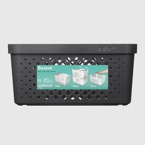 SISTEMA Multifunkčný košík s uchami, stohovateľný, antracit 41 x 29 x 19 (18,5l)