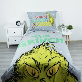 Jerry Fabrics Vianočné bavlnené obliečky 140x200 + 70x90 cm - Grinch "The Grinch"