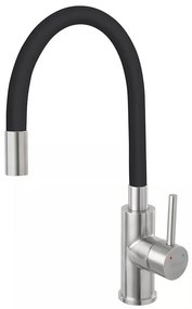 Elastická kuchynská batéria Fitness inox čierna