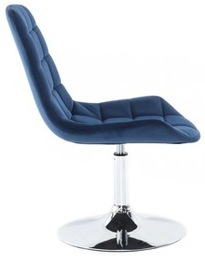 LuxuryForm DESIGN Stolička PARIS VELUR na striebornom tanieri - modrá