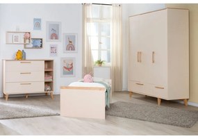 Krémová/v prírodnej farbe detská šatníková skriňa v dekore duba 138x200x55 cm Jil – Roba