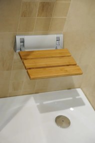 Aqualine Aqualine, Sedadlo do sprchy 32x23cm, sklopné, bambus, AE236