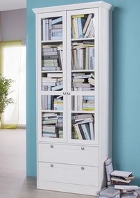 Vysoká vitrína Landwood, biela