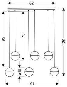 LED Luster na lanku FURNI 6xLED/5W/230V