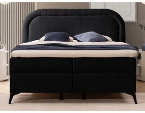Čierna boxspring posteľ s úložným priestorom 160x200 cm Ornes – Ropez