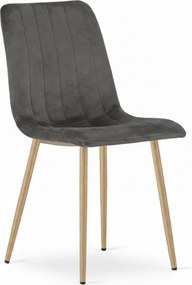 Tmavosivá zamatová stolička LAVA GRAPHITE GRAY