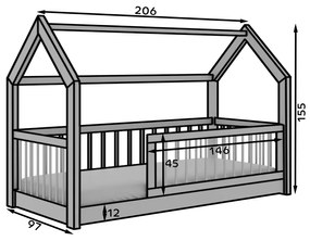 DETSKÁ DOMČEKOVÁ POSTEĽ STELLA 200 x 90 BOROVICA