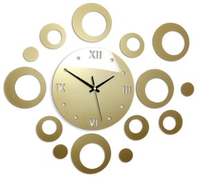 Moderné nástenné hodiny RINGS GOLD gold