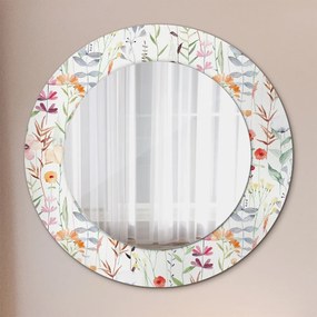 Okrúhle zrkadlo s potlačou Divoké kvety fi 50 cm