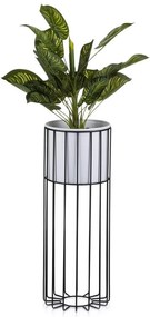 Kovový kvetináč LOFT 55x20 cm čierna/biela