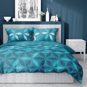 Bavlnená posteľná bielizeň s jemným tyrkysovým vzorom 3 časti: 1ks 160x200 + 2ks 70x80 Tyrkysová
