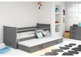 Detská posteľ s výsuvnou posteľou RICO 200x90 cm Šedá Šedá