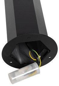 Vonkajšia stojaca lampa čierna s dymovým tienidlom šesťuholníkovým 50 cm - Dánsko