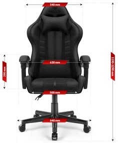 Čierne herné kreslo 1004 BLACK