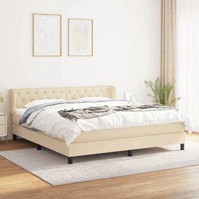 Posteľný rám boxspring s matracom krémový 160x200 cm látka 3126498