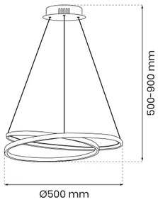LED Luster na lanku LUCERO LED/48W/230V zlatá