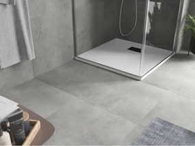 Mexen Hugo, štvorcová sprchová vanička SMC 70 x 70 cm, biela, čierna krytka, 42107070-B