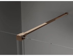 Mexen Velar, sprchový kút s posuvnými dverami 130 x 75 cm, 8mm sklo námraza, ružové zlato, 871-130-075-31-55