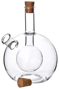 Skleněná láhev 2v1 PETER na olej 400 ml a ocet 50 ml čirá