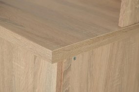 Kredenc hladký 160, sonoma (sklo hranaté čiré, úchyt Paula, prac. doska sonoma)