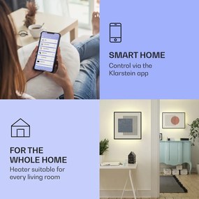 Klarstein Mojave 500 smart, infračervený ohrievač 2 v 1, konvektor, 60 x 60 cm, 500 W, RGB osvetlenie