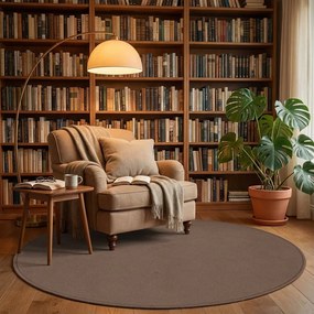 AladinWorld Expres, Kusový koberec Royal Lux 40 hnedý kruh, 200x200 (priemer) kruh, hnedá, obývacia izba