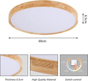 Brilagi - LED stropné svietidlo WOODROUND LED/40W/230V 3000/4000/6000K priemer 60 cm