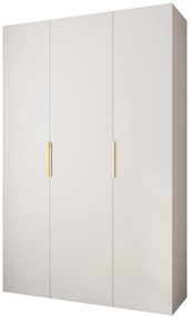Šatníková skriňa 160 cm Carmela 40-4 (biela + zlatá). Akcia -20%. Vlastná spoľahlivá doprava až k Vám domov. 1126658