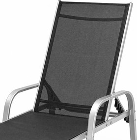 Polohovateľné relaxačné lehátko Avenberg MARGARITA čierna/strieborná