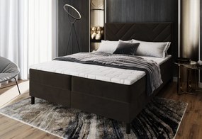 Čalúnená posteľ boxspring ROKIS + topper, 180x200, monolith 37