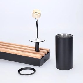 Brilagi - Bodové svietidlo SELE WOOD ACOUSTIC 4xGU10/30W/230V čierna/drevo