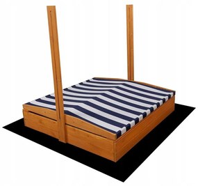 Strieška pre detské drevené pieskovisko Baby Mix 120x120 cm modré-biela