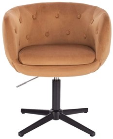 LuxuryForm DESIGN Kreslo MONTANA VELUR na čiernom kríži - hnedé