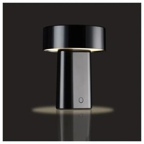 Čierna plastová LED stolová lampa (výška 18 cm) Oblong – Zone