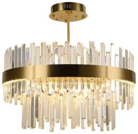 LED Stmievateľný luster na tyči LED/80W/230V 3000-6500K zlatá + diaľkové ovládanie