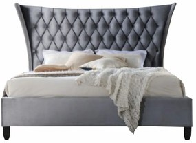 Čalúnená manželská posteľ s roštom Alesia 180 180x200 cm - sivá / wenge