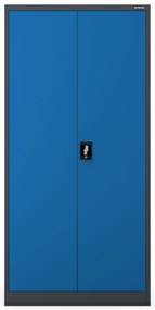 Uzamykateľná upratovacia skriňa DAWID 900 x 1850 x 450 mm, antracitovo-modrá