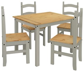 IDEA nábytok Stôl + 4 stoličky CORONA 3 vosk/sivá