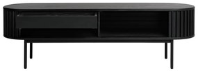 Čierny TV stolík v dekore duba 48x160 cm Siena – Unique Furniture
